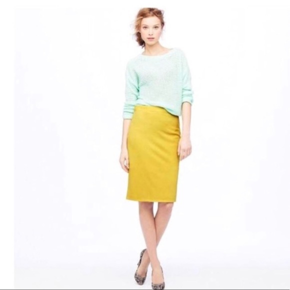 J. Crew Dresses & Skirts - J. Crew | The Pencil Skirt | Yellow Wool